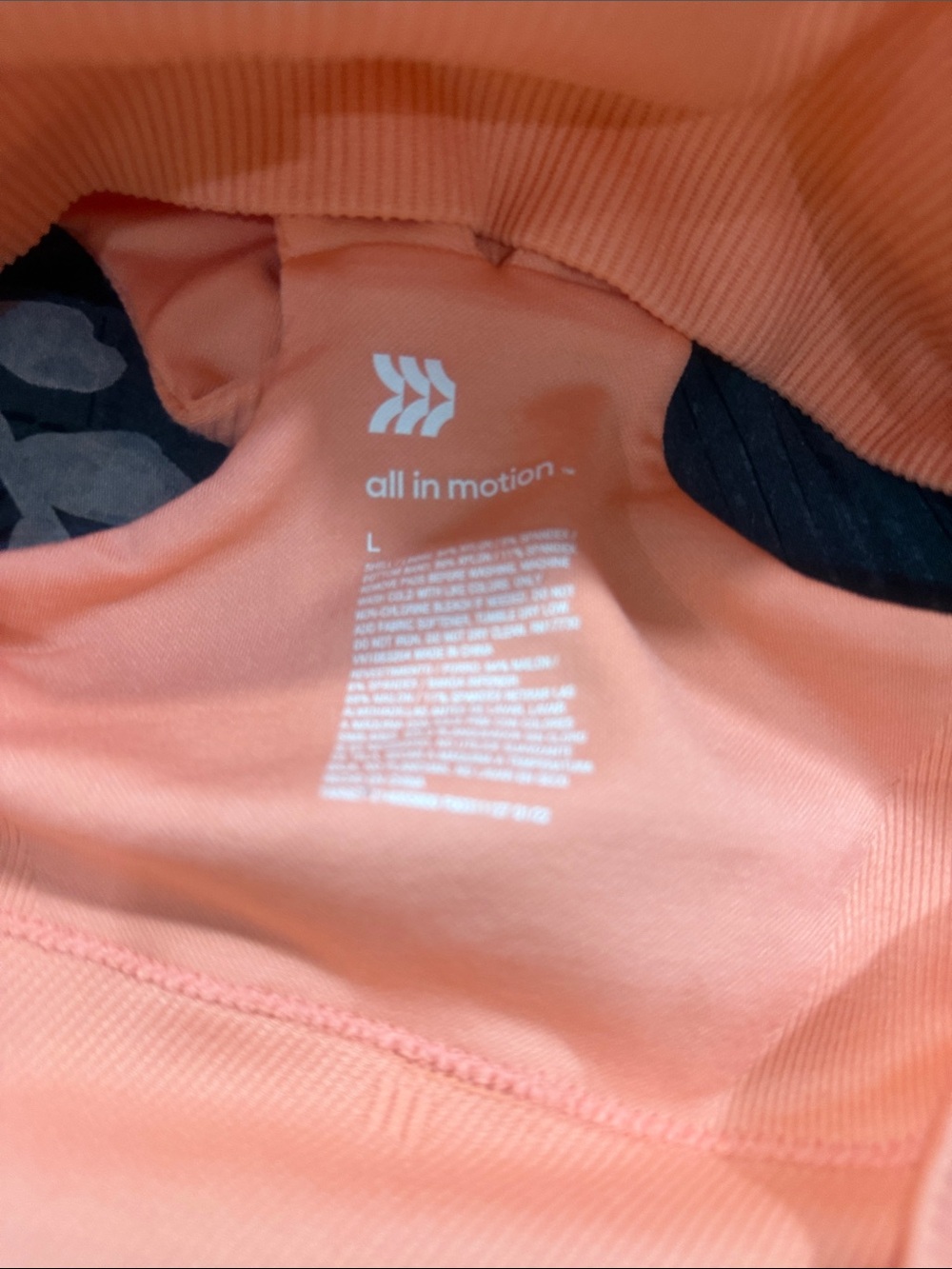 NWT - All in Motion Ribbed Medium Support Sports Bra - Coral Pink - Picture 6 of 7
